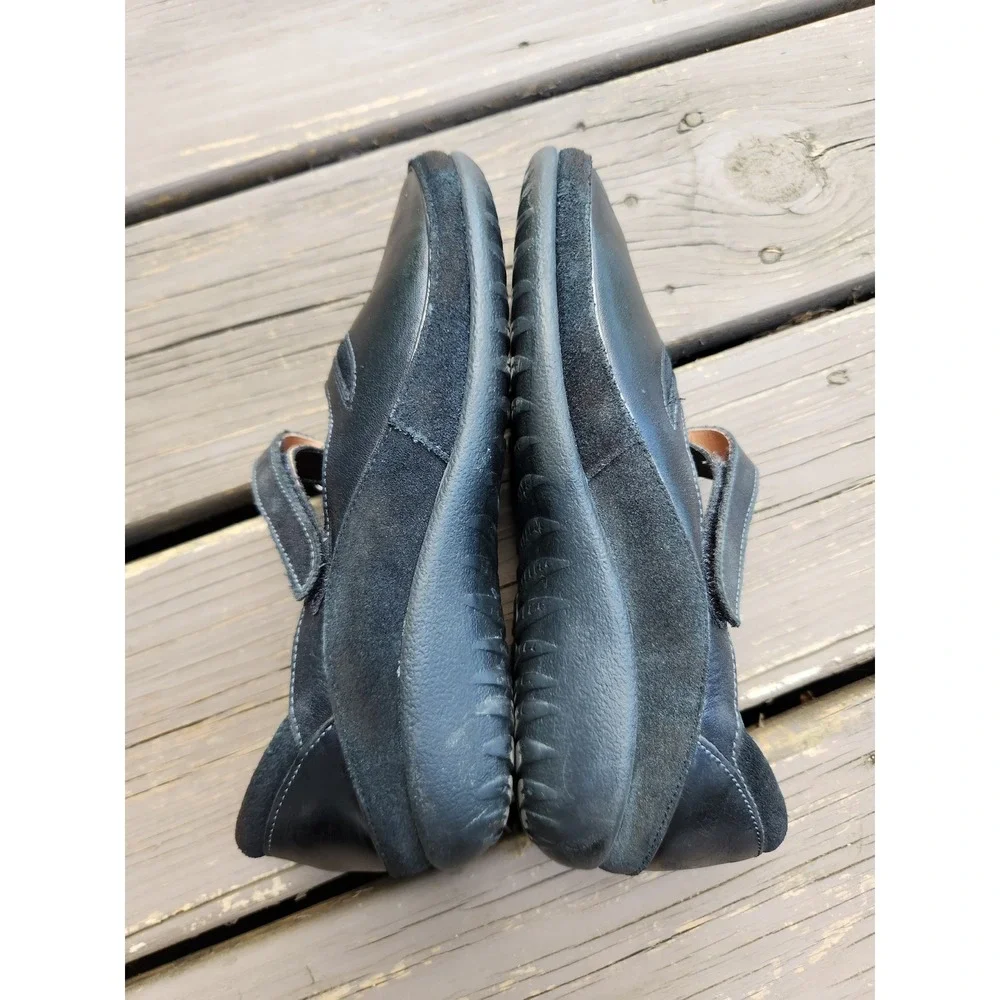 Naot Matai Mary Jane Black‎ Madres Leather Suede Swirl Shoes 37 US 6